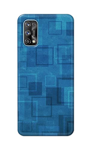 Image of Printed Hard Back Cover Case for Realme 7 Pro Back Cover (Plain Azure Blue) -1302