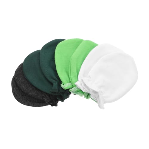 Healeved Newborn Protection Gloves 4 Pairs of Boys and Girls Anti-face Scratching Gloves Natural Cotton Warm Comfortable for