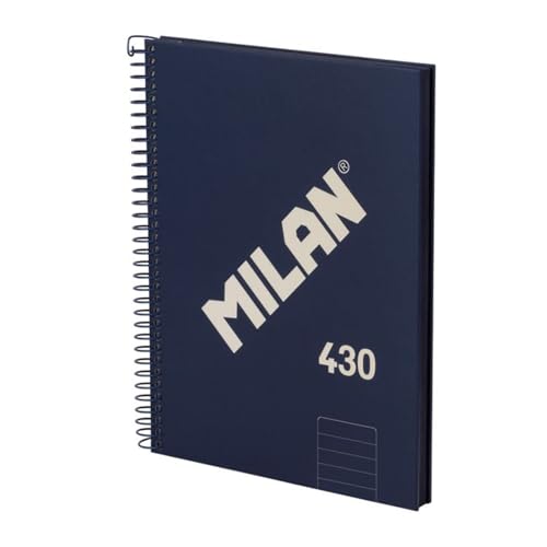 MILAN® Cuaderno A5 con tapa dura, papel a líneas (7 mm), 80 hojas de 95 gr/m², colección MILAN 430, azul