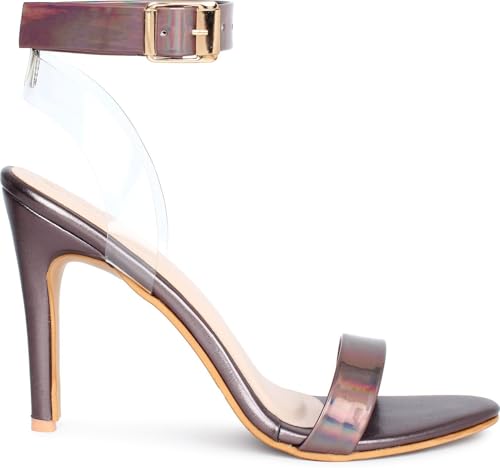Image of Acttion Patent Leather Stiletto Sandals|Ankle Strap| Water-resis Tant| Heel Red