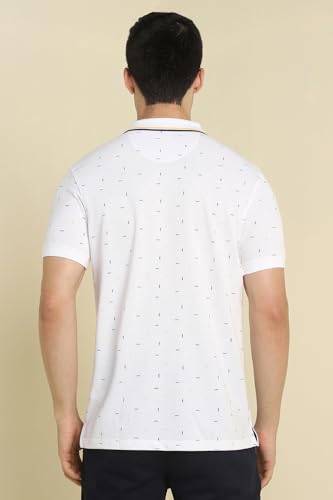 Image of Allen Solly Men's Polo T-Shirt | Polycotton Blend | Color-Block Print | Regular Fit | Smart Casual Wear