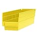 Akro-Mils 30128 Plastic Shelf Bins, Heavy Duty Storage Bins for Garage, Closet, and Drawer Organization, 18-Inch x 4-Inch x 4-Inch, Yellow, 12-Pack