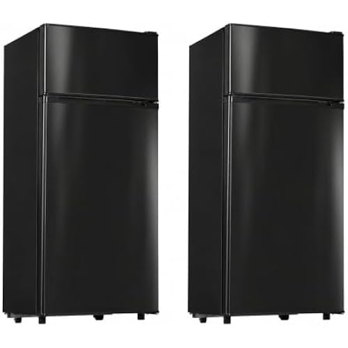 Manastin 4.5 Cu.Ft 2-Door Mini Fridge Freezer, 2-Piece Set for Dorm/Office