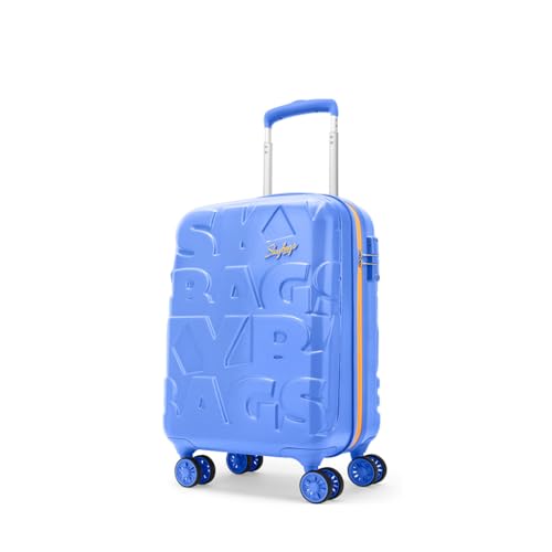 Image of Skybags Polycarbonate (Pc) Graphiq Cabin 55 Cm(Small) Trolley Bags for Travel 8 Wheel Spinner Hard Case Luggage, Lightweight Bag with TSA Lock & Scratch Resistant with 5 Years Warranty (Persian Blue)