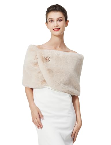 Écharpe de femme pour mariage en fausse fourrure et fête d'automne