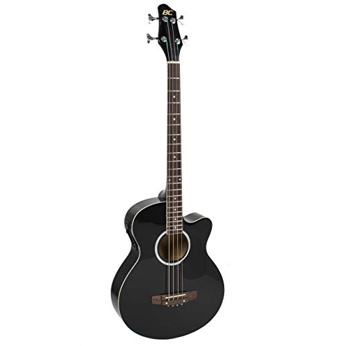 Best Choice Products 22-Fret Full Size Acoustic Electric Bass Guitar w/ 4-Band Equalizer, Adjustable Truss Rod - Black