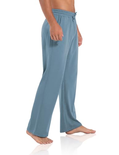 Image of Agnes Urban Men's Joggers Sweatpants Open Bottom Straight Leg Casual Loose Fit Running Athletic Jersey Pants with Pockets