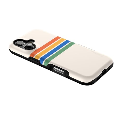 Coque iPhone 17 Casely Totally Groovy à rayures arc-en-ciel compatible MagSafe - 7