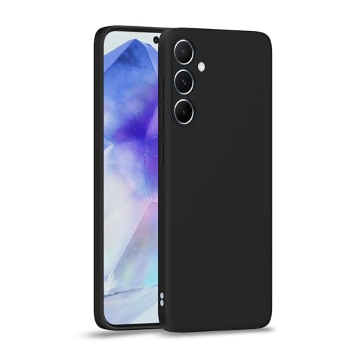 Image of Outlouders Back Cover for Samsung Galaxy A55 5G | Camera Protection | Durable Soft Matte Silicone Bumper Case (Black)
