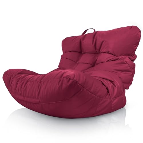 Aiire Puff Salon de Lujo XXL - Sofa Puf Gigante Moderno de Diseño - Modelos de Puffs o Bean Bag Chair Grandes con Relleno Incluido para Adultos o Decoracion Habitacion Juvenil Rojo