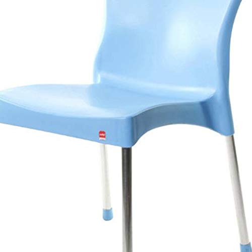 Image of Cello Milano Cafeteria Set of 4 Chairs (Blue) | Strong and Durable | Easy to Clean | Chair for Living Room, Bed Room, Kitchen, Office Room, Outdoor | 3 Years Warranty