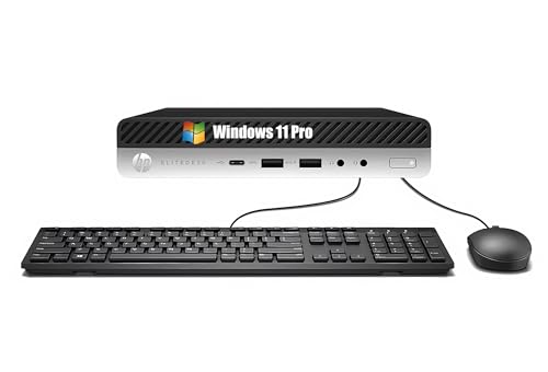 HP EliteDesk 800 G3 Mini Desktop Computer PC, Intel Core i3-6100, 8 GB RAM, 256 GB SSD, WiFi, Bluetooth, US Tastatur, Windows 11 Pro (Generalüberholt)