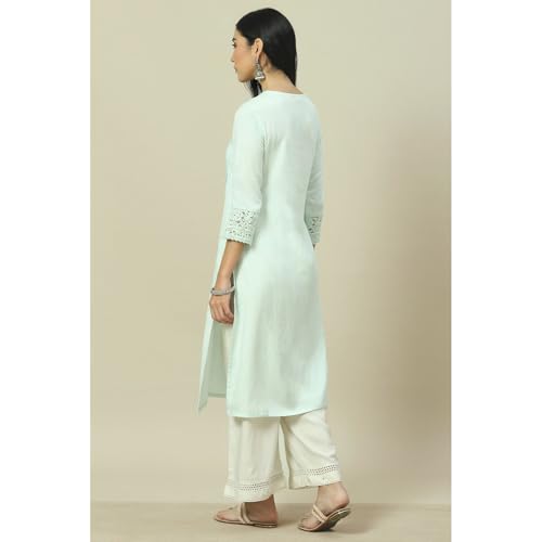 Image of Rangriti Mint Green Liva Straight Kurta for Women