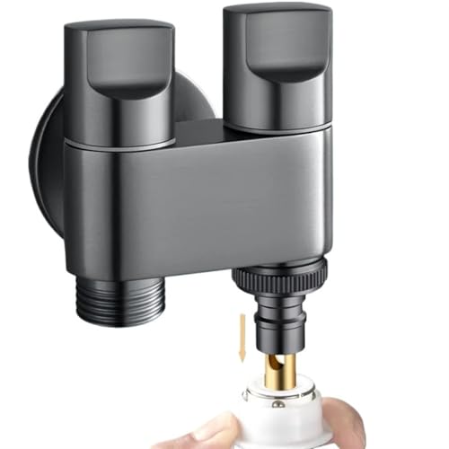 Válvula angular de cobre de gran caudal con doble interruptor para dos salidas 2