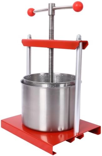 Miniatura 9 de LuckyNote Prensa manual para vino de frutas, máquina de prensa de barriles de acero inoxidable para jugo, verduras, vino, aceite de oliva (0.53