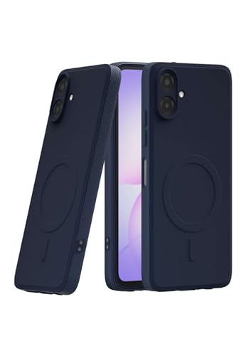 Image of amazon basics Back Cover for Samsung Galaxy A07 / M07 5G Soft Matte Silicone Mag-Safe Design (Mag-Safe Not Support) Camera Protection | Slim Fit Bumper Cover (Blue)