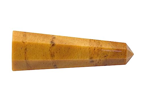 Image of Amazing Gemstone Yellow Jasper Crystal Towers - Natural Healing Crystal Point Obelisk for Reiki Healing and Crystal Grid (3 inch to 4 inch INCH)