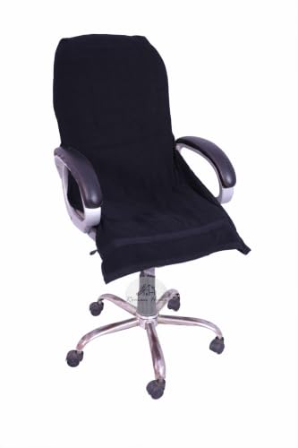 Image of ROMAN HOME Car & Office Chair Towel with 2 Tie Knots| Super Soft 400 GSM (2, Black)