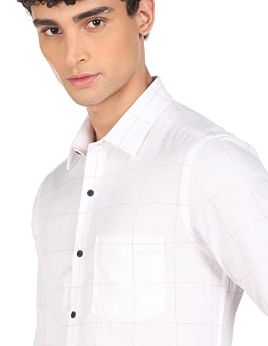 Image of Arrow Solid Slim Fit Mens Formal Shirt - 100% Cotton, Breathable & Comfortable, Full Sleeves Shirts for Men