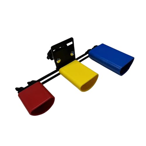 Garende High and Low Tone Cowbell High and Low Tone Cowbell Clapper Set Percussion Instrument, blue yellow red