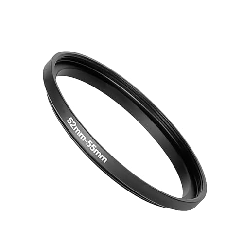 Step Up Rings for Filters 52mm to 55mm Stepping Camera Lens Filter Metal Step Up Lens Filter Adapter Ring for All Brands UV, ND, CPL