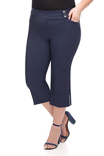 Rekucci Curvy Woman Plus Size Chic Capri with Zipper Detail