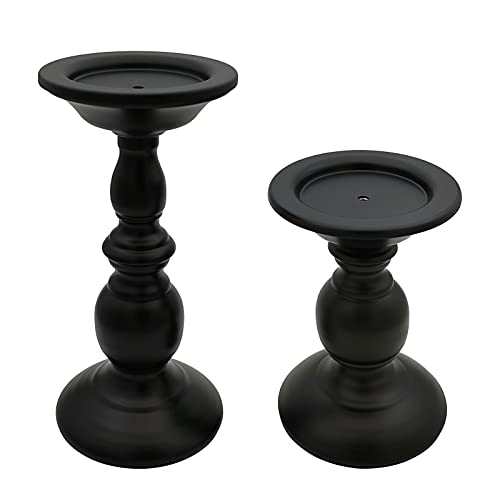 Fuhengli Pillar Candle Holders Stands Set of 2, Candle Holders for Pillar Candles...