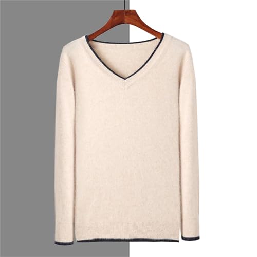 Men's Autumn Winter Mink Cashmere Sweater Long Sleeve Knitted Thickened Warm Fashion V Neck Pullover3