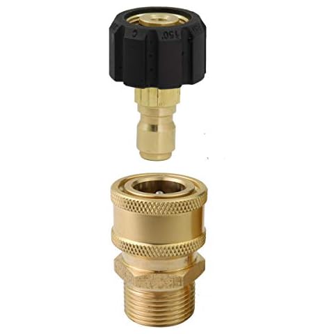 PLG Pressure Washer Hose Quick Connector,Solid Brass Pessure Wahser Adapter,M22-14 X 3/8 Inch Inch Twist Connect Plug. Cover