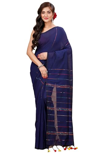 Image of Women's Traditional Bengal Handloom Soft Cotton Khesh Saree