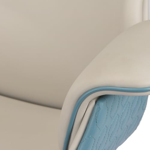 Image of GOYALSON Comfortable Revolving Chair for Director Principal Manager Office with arm Rest with Wheels and Cushioned seat Back (1, Blue, Premium Design High Back)