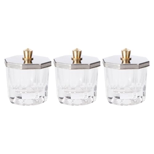 Set 3 piezas cuencos de cristal para arte de uñas miniatura 1