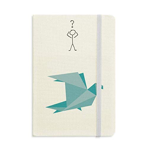 Carnet de questions pigeon abstrait vert origami classique A5