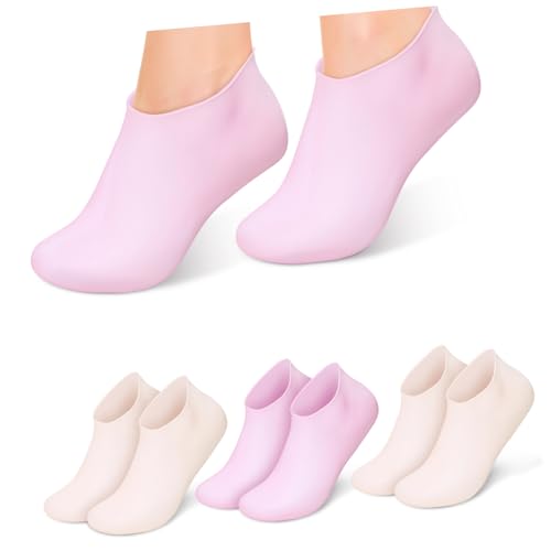 Ipetboom Moisturizing Socks for Women 4 Pairs of Silicone Feet Socks Elasticity Foot Care