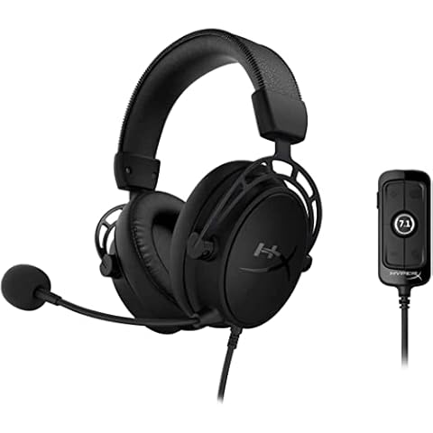 HyperX Cloud Alpha S - Auriculares para juegos con sonido envolvente 7.1 y micrófono con cancelación de ruido Cover
