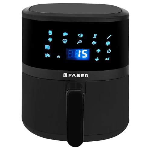 Faber 4Ltr 1300W Digital Air Fryer | Fry, Bake, Roast | 85% Less Oil, 200°C Swirl Heating| 360 Rapid Air Technology |10-...