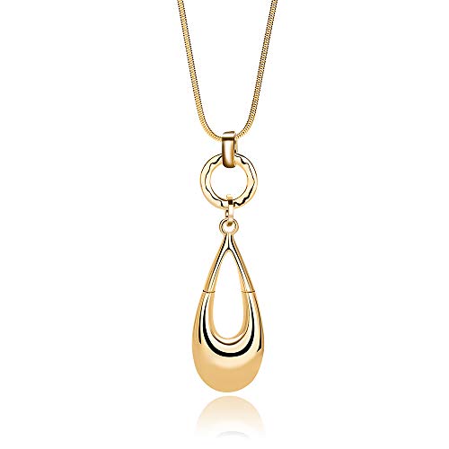 Long Necklaces for Women Waterdrop Pendant Sweater Layered Y Statement Bohemian Silver Chain Necklace with Gifts Box Jewelry