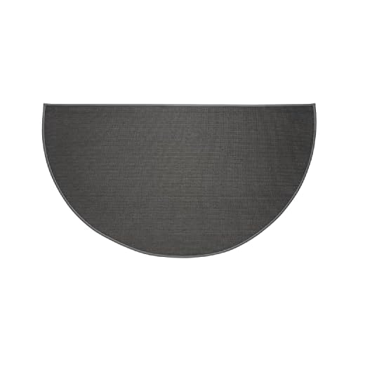 Plow & Hearth 27"x48" Half Round Fireproof Hearth Rug | Charcoal | Double Layer Fiberglass Fireplace Mat | Protect Home Décor Hardwood Floor and Carpet from Sparks and Embers Wood Stove