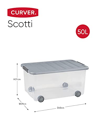Boîte de rangement plastique transparent Curver Scotti 50 litres - 4