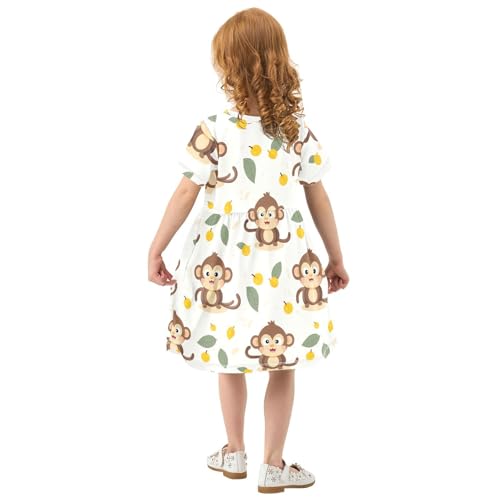 Cute Monkey Toddler Girls Dress Short Sleeve Casual Dresses 2T 202b30913
