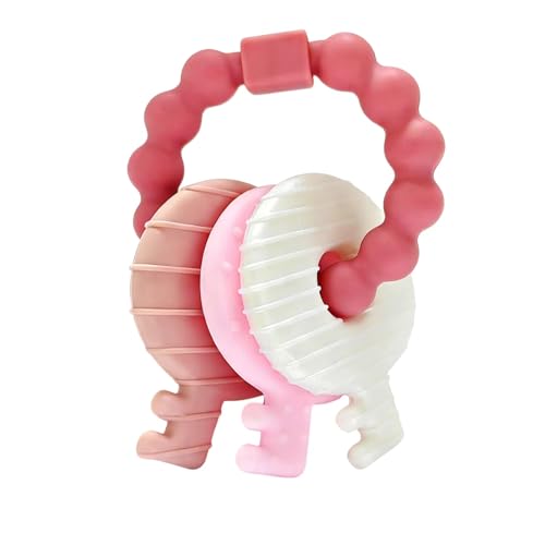 Image of YAPROMO Baby Teething Keys - Soft Silicone Keys Teether, Cute Chew Toys for 3-18 Months Infants & Toddlers, Perfect for Baby Girls, BPA Free