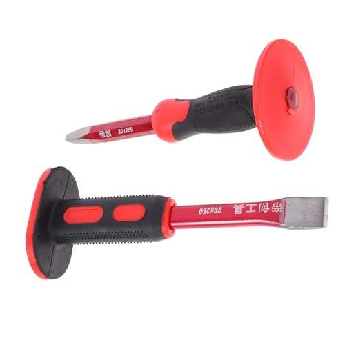 OKUMEYR 1 Set Concrete Chisel 9.84 Inches Heavy Duty Masonry Chisel Set Soft Hand Guards for Demolishing/carving/scaling