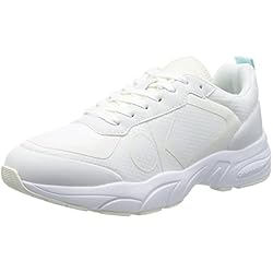 Calvin Klein Jeans Mujer Sneakers Running Retro Tennis Over Mesh Wn Zapatillas Deportivas, Blanco (White/Creamy White), 37