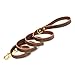 Handmade Bridle Leather Dog Leash, Solid Brass Hardware (Distressed Brown)