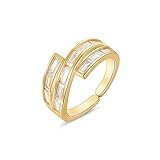 Material: estos anillos apilables están hechos de materiales de alta calidad chapados en oro de 14 quilates, metal respetuoso con el medio ambiente, sin níquel y sin plomo, no daña la piel, seguro de llevar en tu vida diaria.