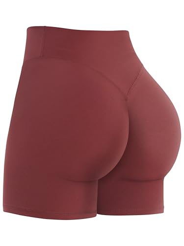 Sunzel Femme shorts cycliste invisibles taille haute, rouge vin, grande