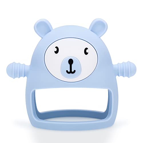 Image of Teething Toys for Babies 0-6 6-12 Months Infant, MISLILI Never Drop Food Grade Silicone Baby Teether Toys, Prevent Choking & Odorless, Less Dust and Hair Adhesion, Baby Gift