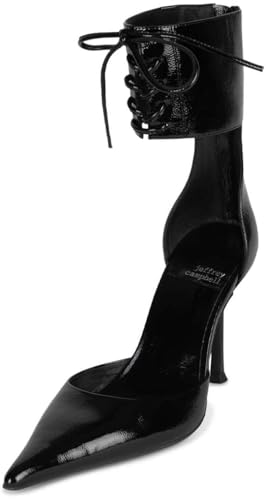 Jeffrey Campbell Liora Black Crinkle Patent Handbag