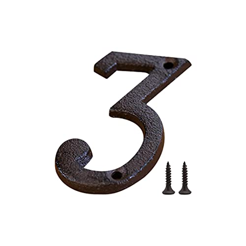 Zayookey Numéros d'Adresse de Maison Métal Numéros de Rue House Numbers Numéros de Porte pour Mur Logo (Numéro 3)