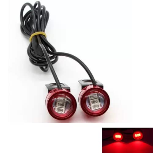 Motorcycle Led Strobe Light and Waterproof Flash Warning Brake Light Multicolor Pack of 2 for Universal Bike (Red)-image-45